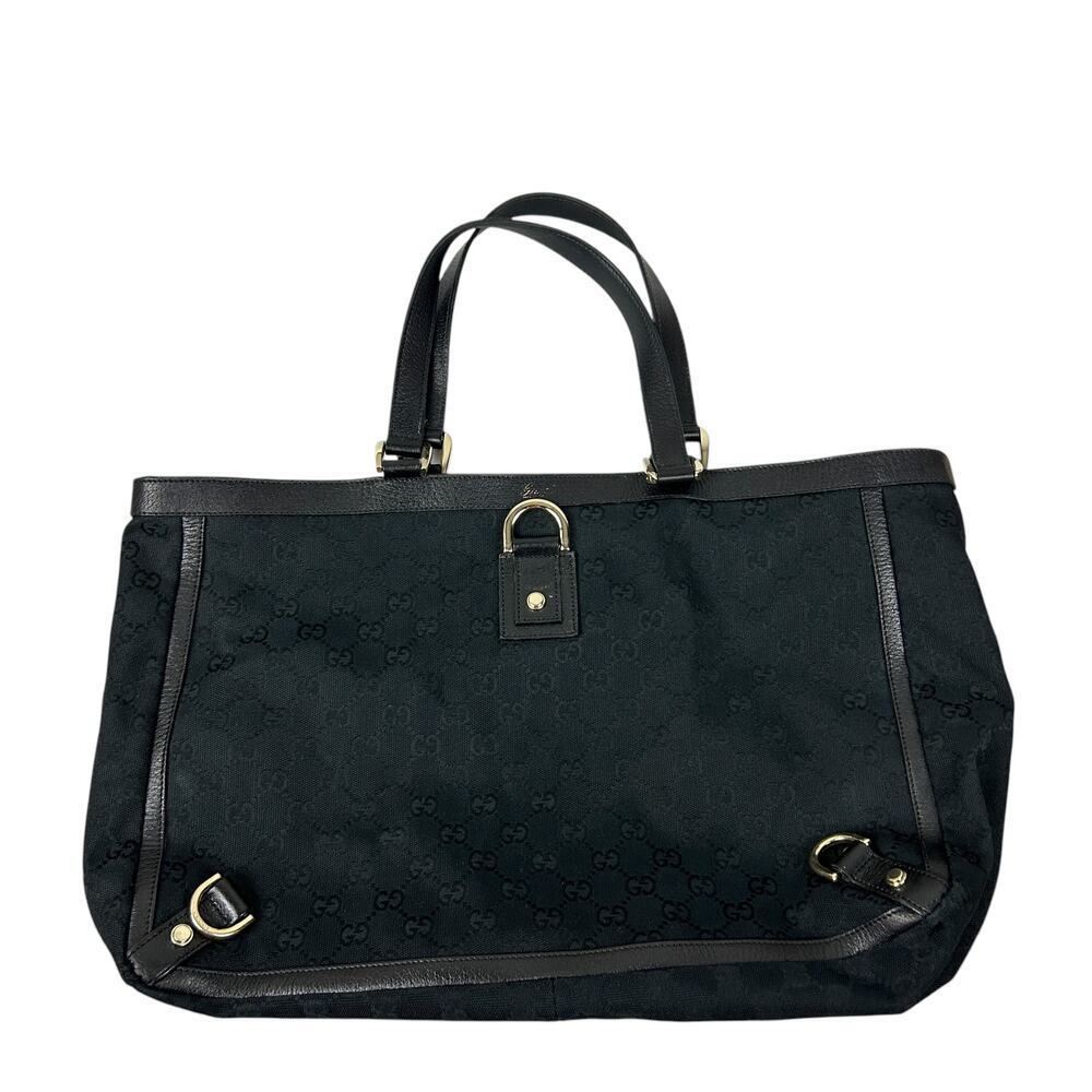 Gucci Black GG Monogram Top Handle Abbey East West Tote Bag - Picture 2 of 10